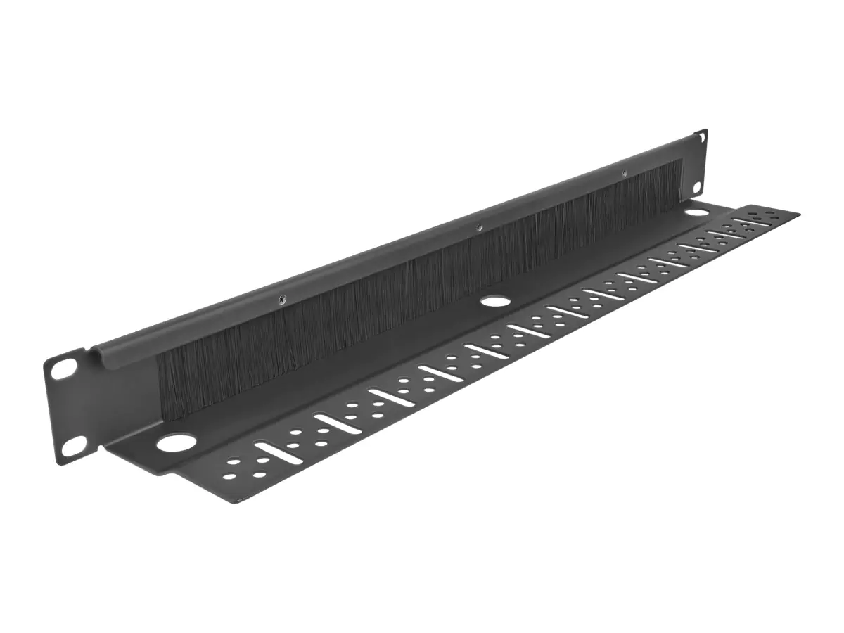 Delock Kabelabdeckung mit Bürsten - Rack montierbar - Schwarz - 1U - 48.3 cm (19") 66846