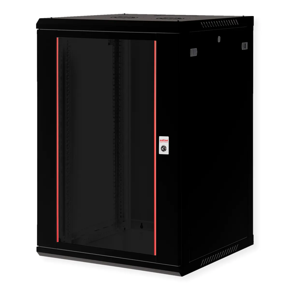 ROLINE Basic Plus - Gehäuse Netzwerkschrank - 600x600 BxT - geeignet für Wandmontage - Jet Black, RAL 9005 - 18U - 48.3 cm (19") 26.21.0293