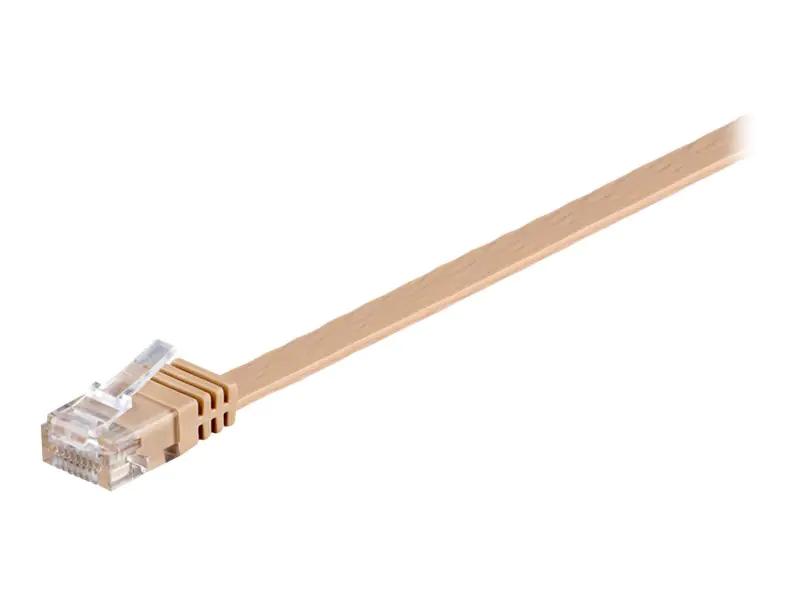 goobay - Patch-Kabel - RJ-45 (M) bis RJ-45 (M) - 1 m - UTP - CAT 6 - geformt, flach - hellbraun