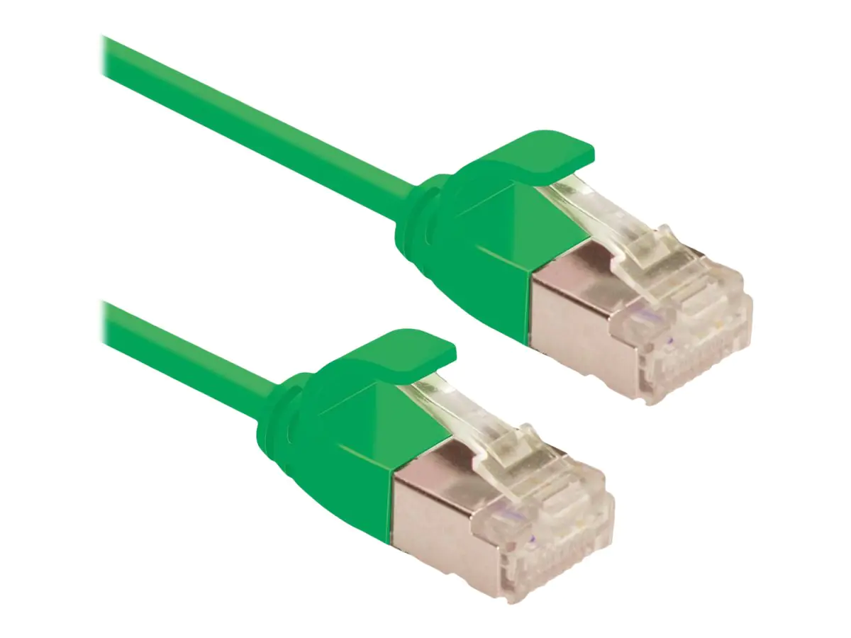 Roline Green - Patch-Kabel - RJ-45 (M) zu RJ-45 (M) - 3 m - 3.6 mm - U/FTP - CAT 6a - halogenfrei, geformt, ohne Haken, verseilt - grün, pantone 3278C