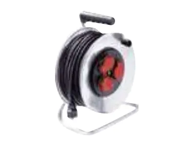 Bachmann - Verlängerungsrolle - Wechselstrom 250 V - Ausgangsanschlüsse: 3 (Stromversorgung) - 50 m Schnur - Silber