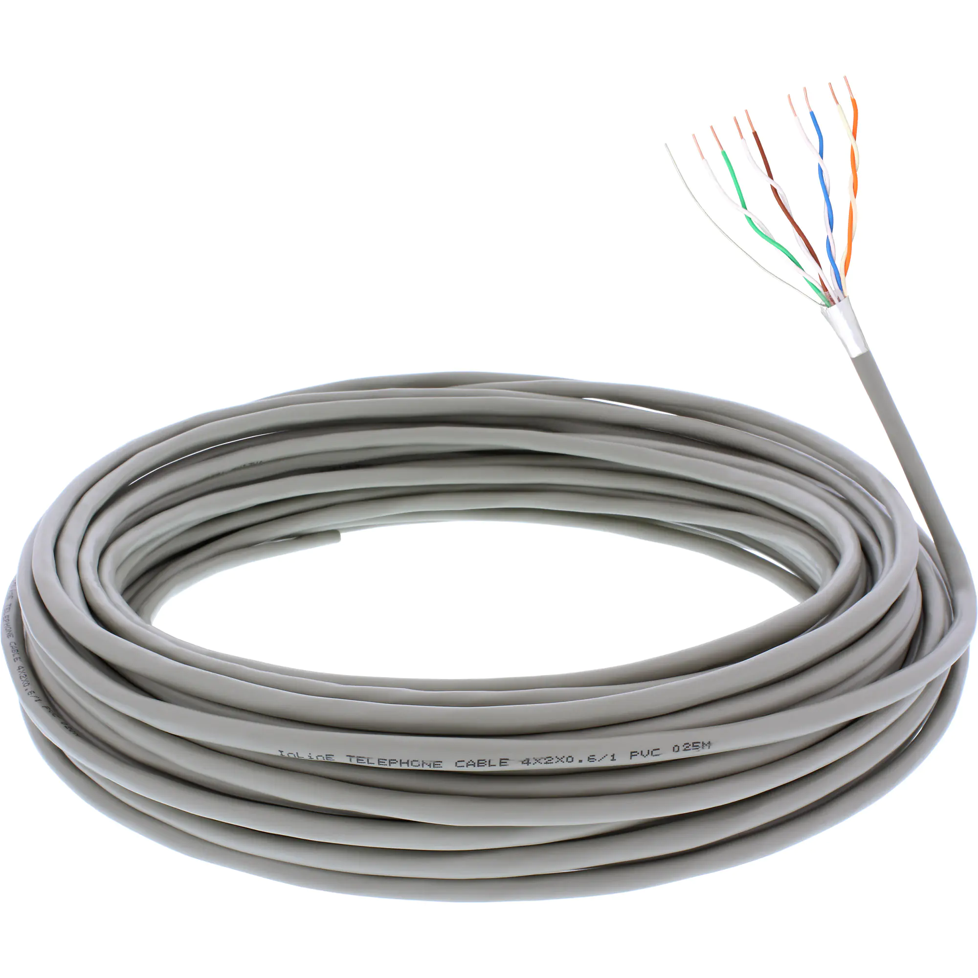 InLine - Telefonkabel in Meterware - 25 m - beige