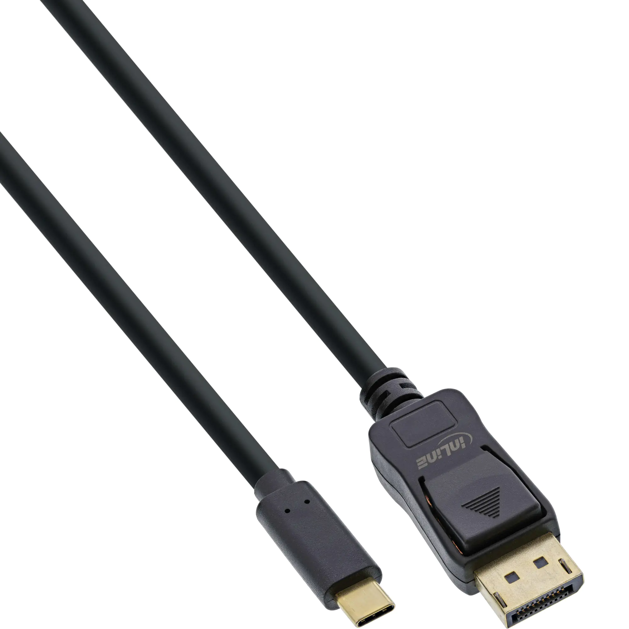 InLine - Adapterkabel - 24 pin USB-C (M) zu DisplayPort (M) eingerastet - USB 3.1 / Thunderbolt 3 / DisplayPort 1.2 - 5 m - unterstützt 4K 60 Hz (3840 x 2160) - Schwarz