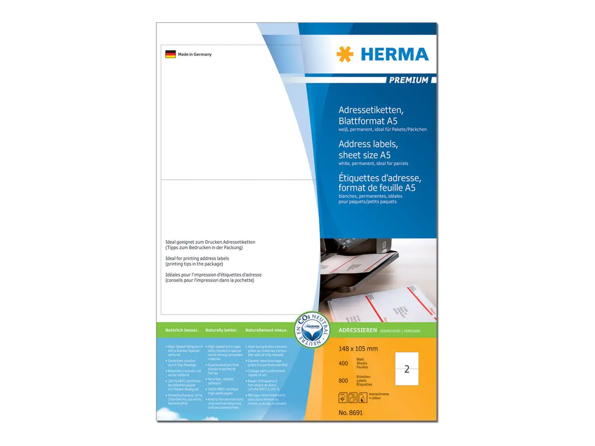 HERMA Special - Matt - selbstklebend - weiß 8691