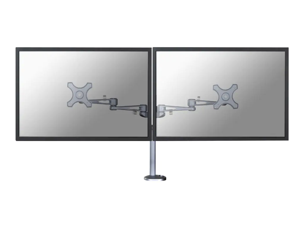 Neomounts FPMA-D935DG - Befestigungskit - Voll beweglich - für 2 LCD-Displays - Silber - Bildschirmgröße: 25.4-69 cm (10"-27") - Tülle, Tischmontage