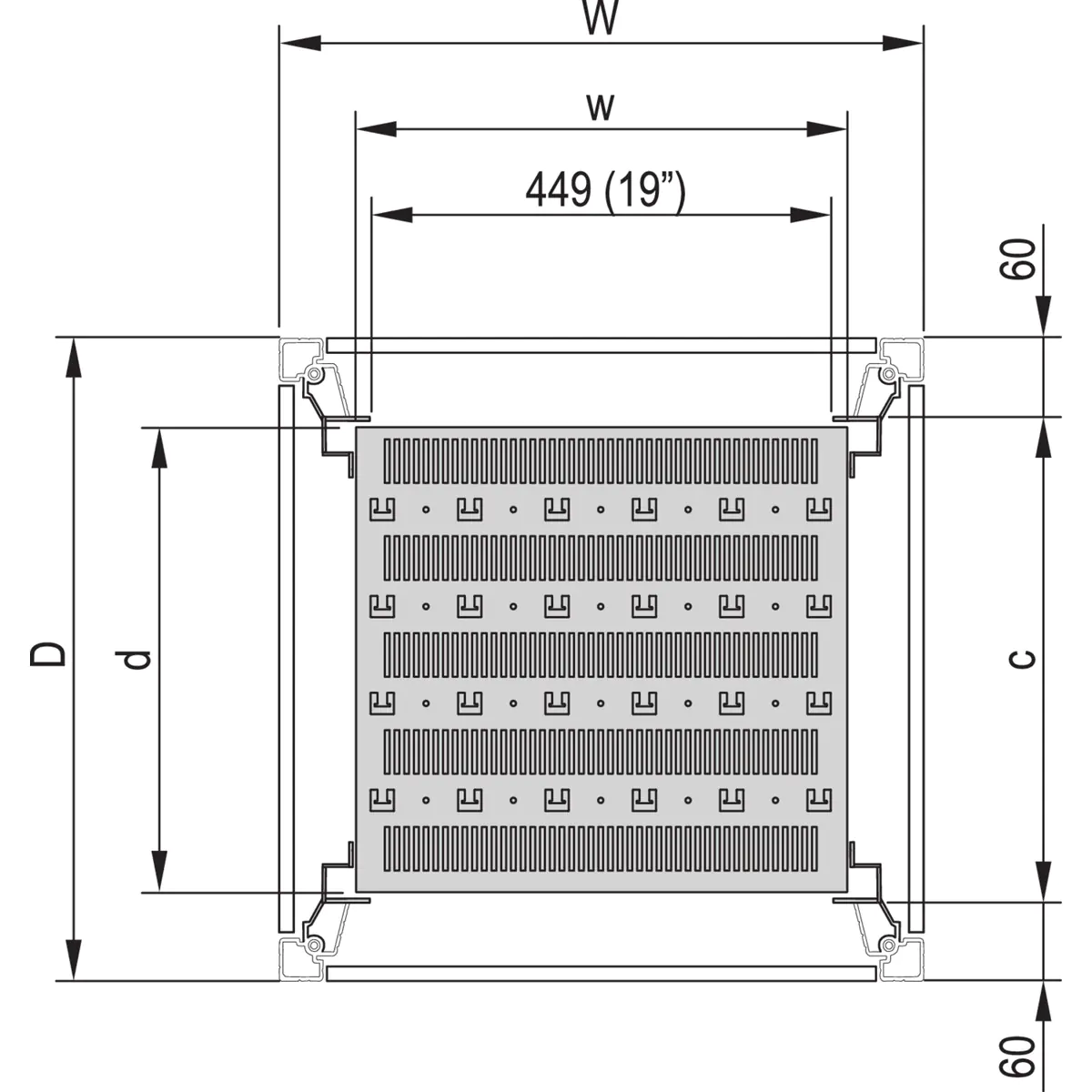 SCHROFF 19"FACHB.STAT.600B 900T 7021 22117844