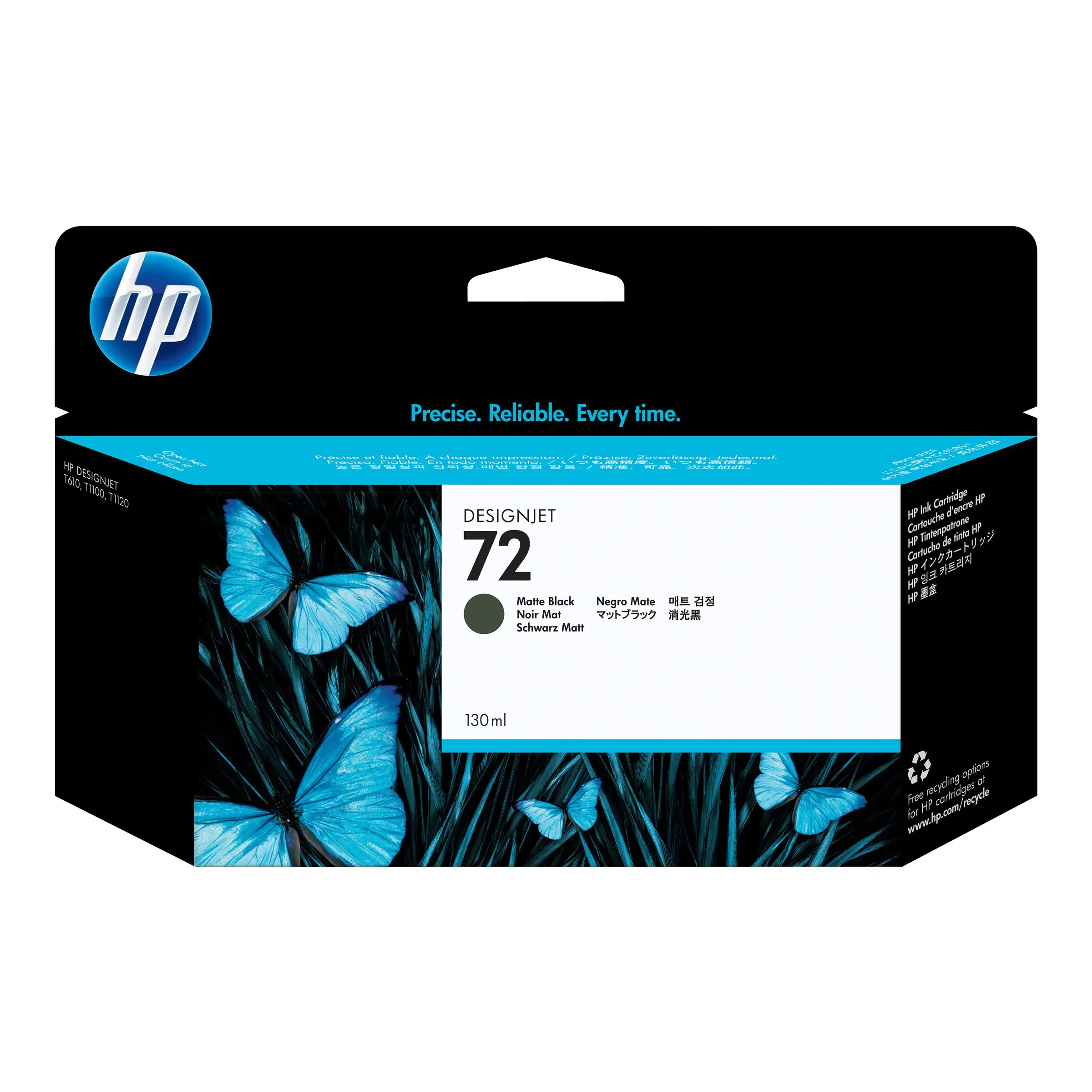 HP 72 - 130 ml - mattschwarz - original - Tintenpatrone - für DesignJet T1100, T1100ps, T1200, T1200ps, T1300, T610, T620, T770, T790