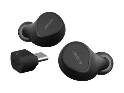 Jabra Evolve2 Buds MS - True Wireless-Kopfhörer mit Mikrofon - im Ohr - Bluetooth - aktive Rauschunterdrückung - Adapter USB-C via Bluetooth - Geräuschisolierung - Schwarz - Zertifiziert für Microsoft Teams