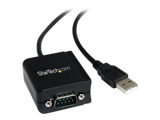 StarTech FTDI USB 2.0 auf Seriell Adapter - USB zu RS232 / DB9 Schnittstellen Konverter (COM) - Stecker / Stecker 1,8m - Serieller Adapter - USB - RS-232 - Schwarz