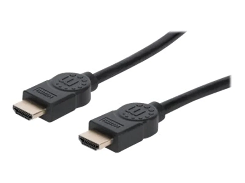 Manhattan HDMI Cable with Ethernet, 4K@60Hz (Premium High Speed), 3m, Male to Male, Black, Ultra HD 4k x 2k, Fully Shielded, Gold Plated Contacts, Lifetime Warranty, Polybag - HDMI-Kabel mit Ethernet - HDMI männlich zu HDMI männlich - 3 m - Doppelisolieru