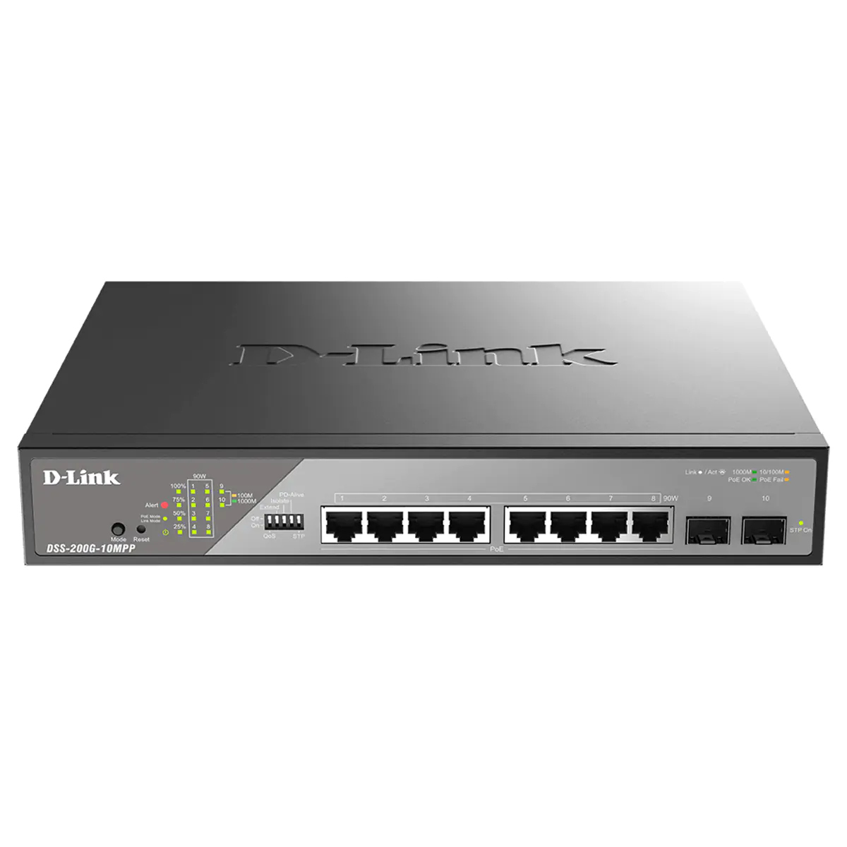 D-Link DSS 200G-10MPP - Switch - managed - 8 x 10/100/1000 (PoE)