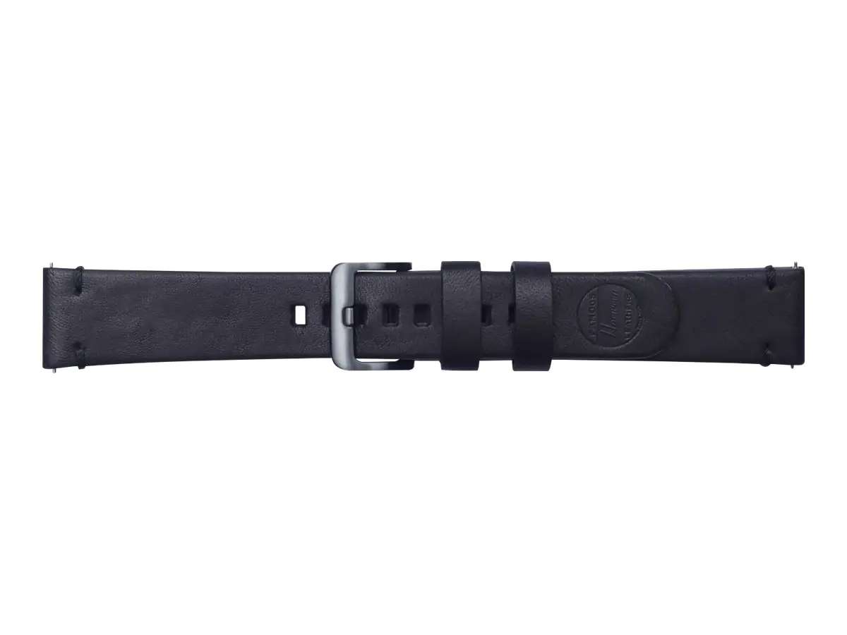 Strap Studio Essex Leather Band - Uhrarmband für Smartwatch - Schwarz - für Samsung Gear Sport SM-R600; Galaxy Watch (42 mm)