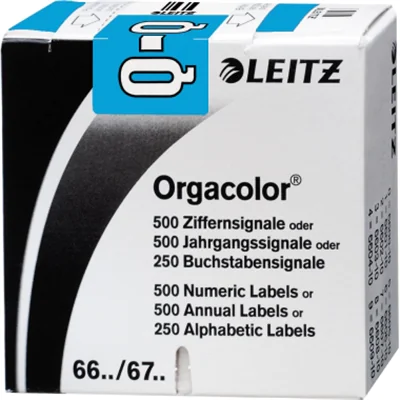 Leitz Buchstabensignal Orgacolor 66261000 Q blau 250 St./Pack.