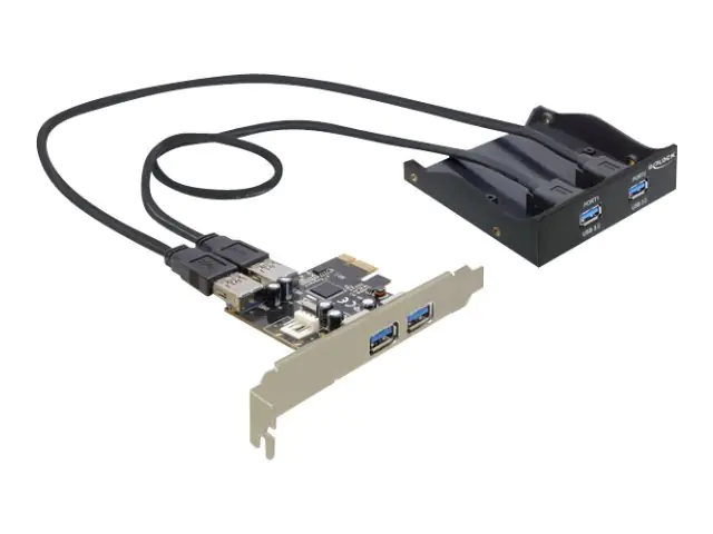 DeLock Front Panel 2 x USB 3.0 + PCI Express Card 2 x USB 3.0 - USB-Adapter - PCIe - USB, USB 2.0, USB 3.0 - 4 Anschlüsse