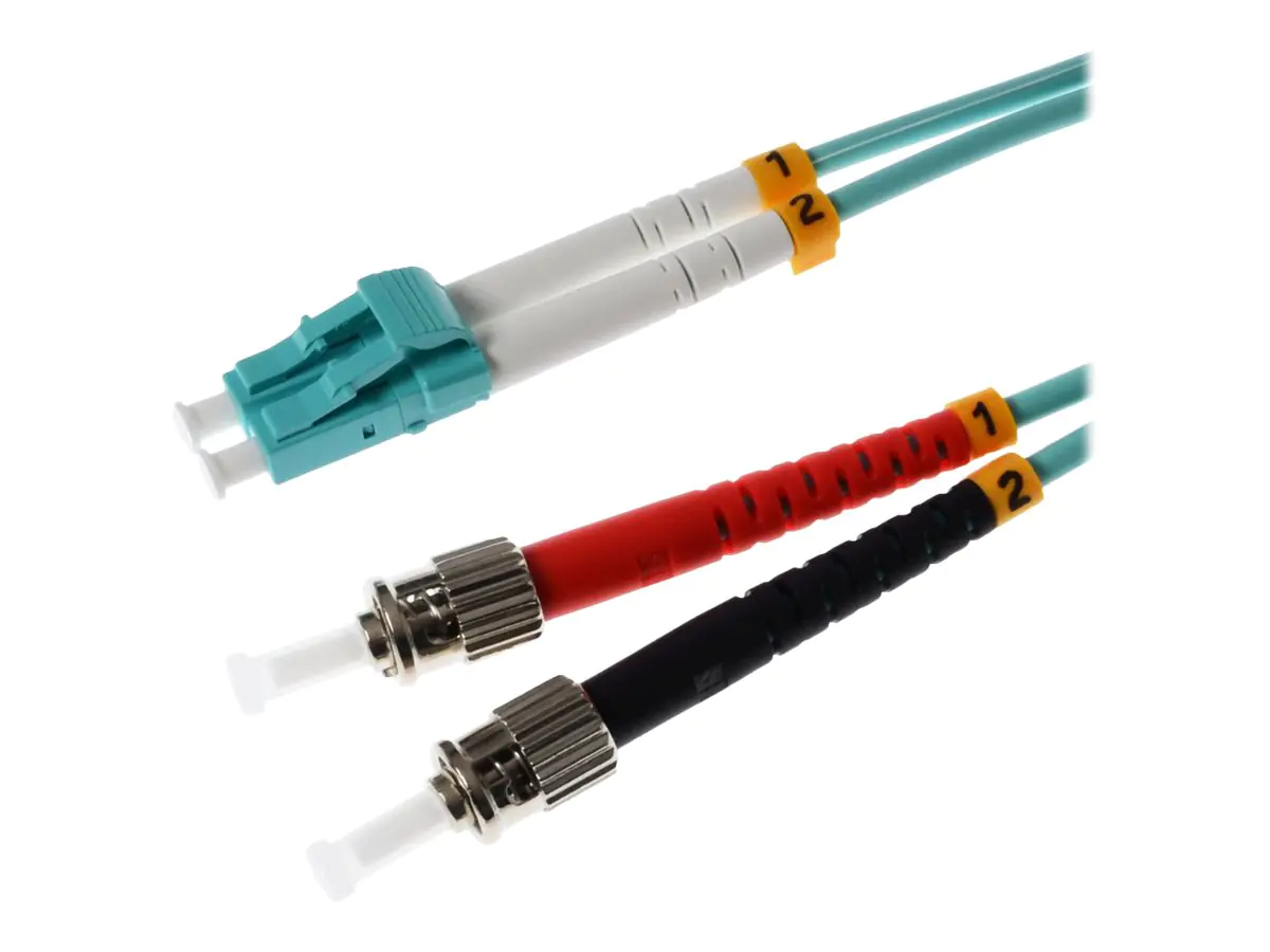 Helos - Patch-Kabel - ST multi-mode (M) zu LC Multi-Mode (M) - 7.5 m - Glasfaser - Duplex - 50/125 Mikrometer - OM3 - Aquamarin