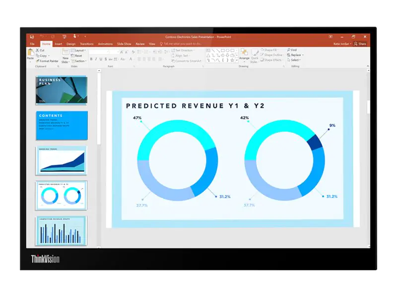 Lenovo ThinkVision M14d - LED-Monitor - 35.6 cm (14") - tragbar - 2240 x 1400 @ 60 Hz - IPS - 375 cd/m² - 1500:1 - 6 ms - 2xUSB-C - Raven Black - Campus