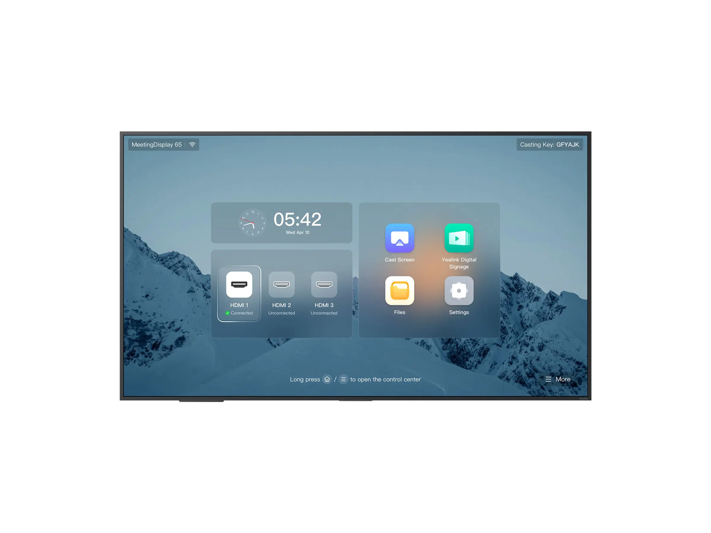 Yealink MeetingDisplay 65 - 165 cm (65") Diagonalklasse LCD-Display mit LED-Hintergrundbeleuchtung - interaktiv - Android - 4K UHD (2160p) 1203690