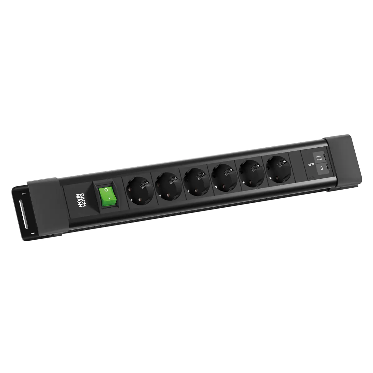 Bachmann CONNECTUS - Steckdosenleiste (extern / wandmontierbar) - with USB-C 65 W charger - Ausgangsanschlüsse: 6 (power CEE 7/7) BM0022777
