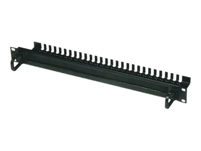 Conteg Rack-Blindblech mit Bürsten - Schwarz, RAL 9005 - 1U - 48.3 cm (19") DP-BP-02-H