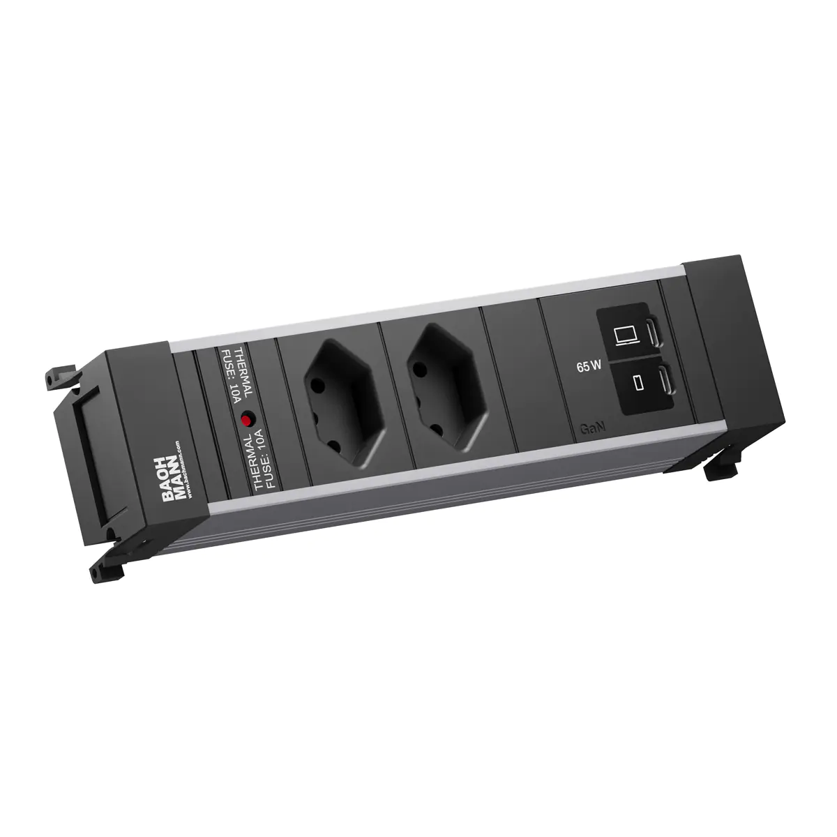 Bachmann POWER FRAME S 2xCH 0° 1xUSB C/C 65W 0,2m