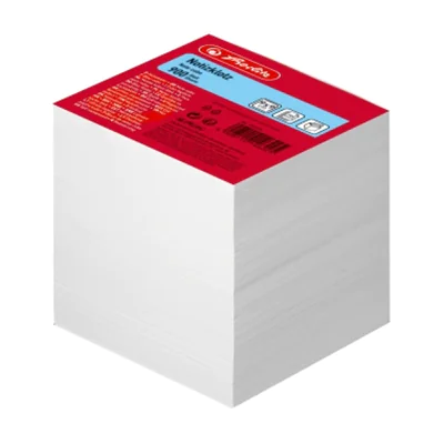 Herlitz Zettelklotz 9 x 9 x 9 cm (B x H x T) 80g/m² holzfrei weiß 900 Bl.