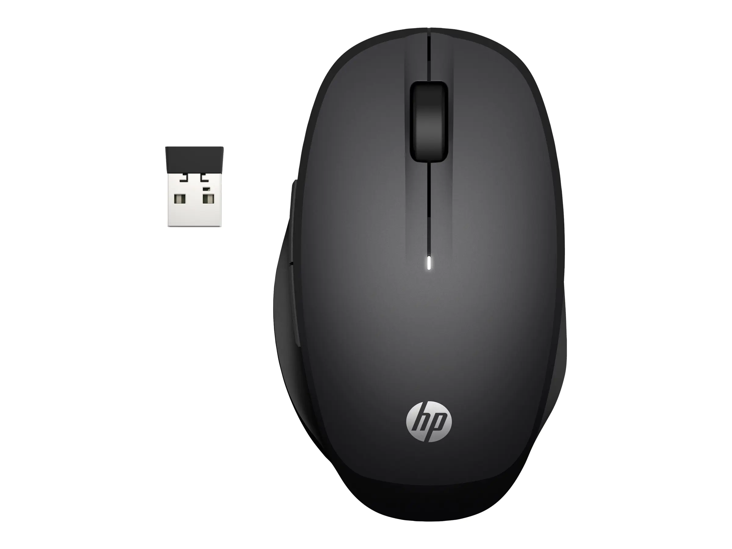 HP Dual Mode - Maus - kabellos - Bluetooth, 2.4 GHz - kabelloser Empfänger (USB) - Schwarz - für HP 21, 22, 24, 27; Pavilion 24, 27, 32, TP01