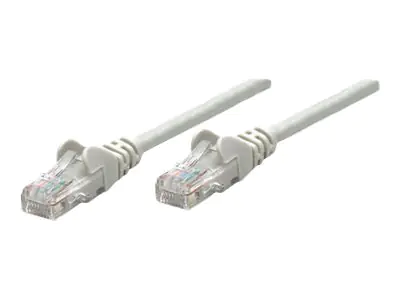 Intellinet Network Patch Cable, Cat5e, 15m, Grey, CCA, U/UTP, PVC, RJ45, Gold Plated Contacts, Snagless, Booted, Lifetime Warranty, Polybag - Patch-Kabel - RJ-45 (M) zu RJ-45 (M) - 15 m - UTP - CAT 5e - geformt, ohne Haken - Grau