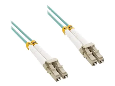 InLine - Patch-Kabel - LC Multi-Mode (M) bis LC Multi-Mode (M) - 50 m - Glasfaser - Duplex - 50/125 Mikrometer - OM3 - halogenfrei - Türkis