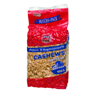 XOX Cashewkerne geröstet/gesalzen 500 g/Pack.