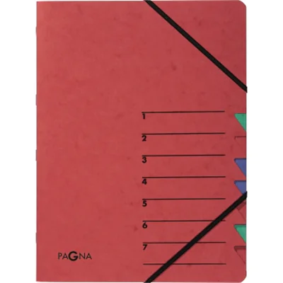 PAGNA Ordnungsmappe EASY 24061-01 DIN A4 7Fächer Pressspann rot