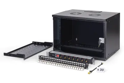DIGITUS Netzwerk-Set SOHO Pro, 483 mm (19") - 7HE, 540 x 400 mm (B x T) DN-49203-SET