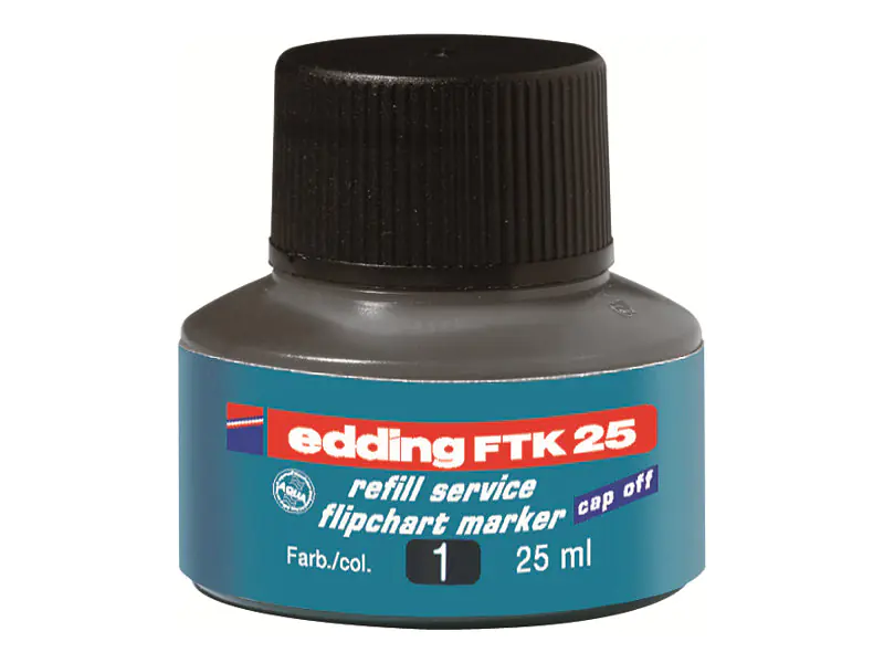 EDDING FTK 25 - Tinte - Schwarz - wasserbasierte 4-FTK25001