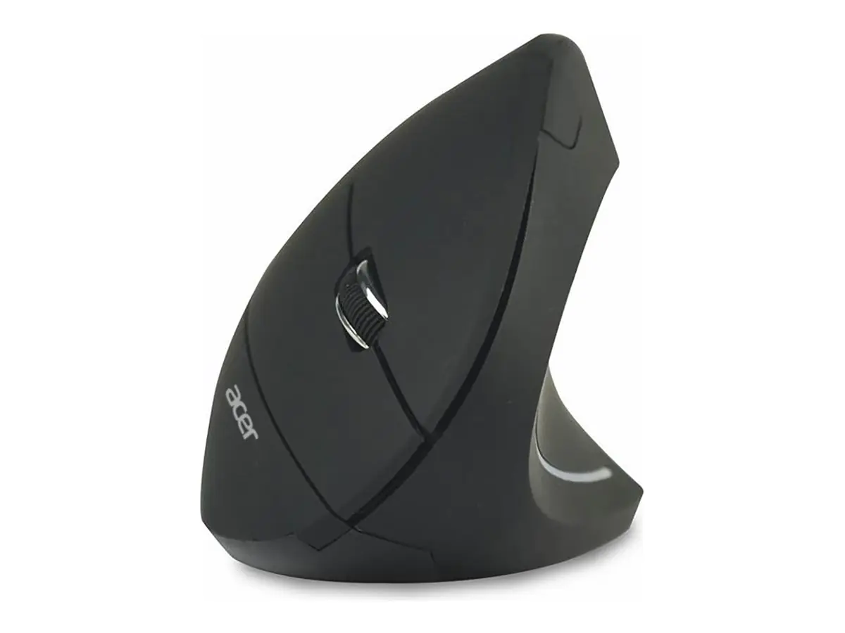 Acer - Maus - vertikal - ergonomisch - Für Rechtshänder - optisch - 6 Tasten - kabellos - 2.4 GHz - kabelloser Empfänger (USB) - Schwarz