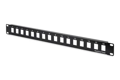 DIGITUS Professional DN-91400 - Patch Panel - UTP - Schwarz, RAL 9005 - 1U - 48.3 cm (19") - 16 Ports