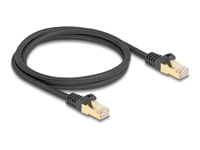 Delock 80317 - Patchkabel Cat.6a S/FTP Geflechtmantel 1 m schwarz - Netzwerk - CAT 6a