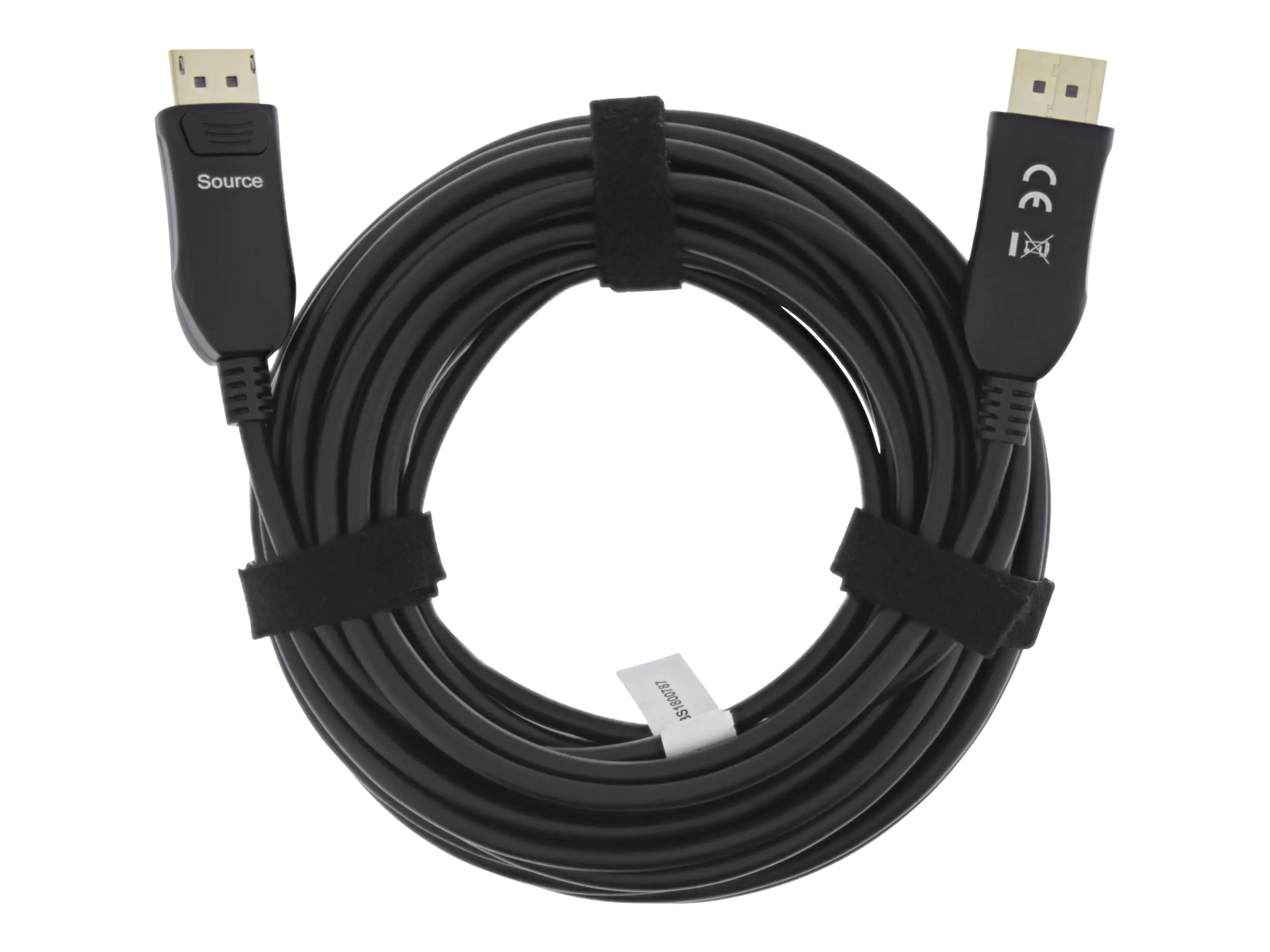 InLine - DisplayPort-Kabel - DisplayPort (M) zu DisplayPort (M) - DisplayPort 1.4 - 25 m - Active Optical Cable (AOC), Support von 4K 120 Hz, unterstützt 8K 30 Hz (7680 x 4320) - Schwarz