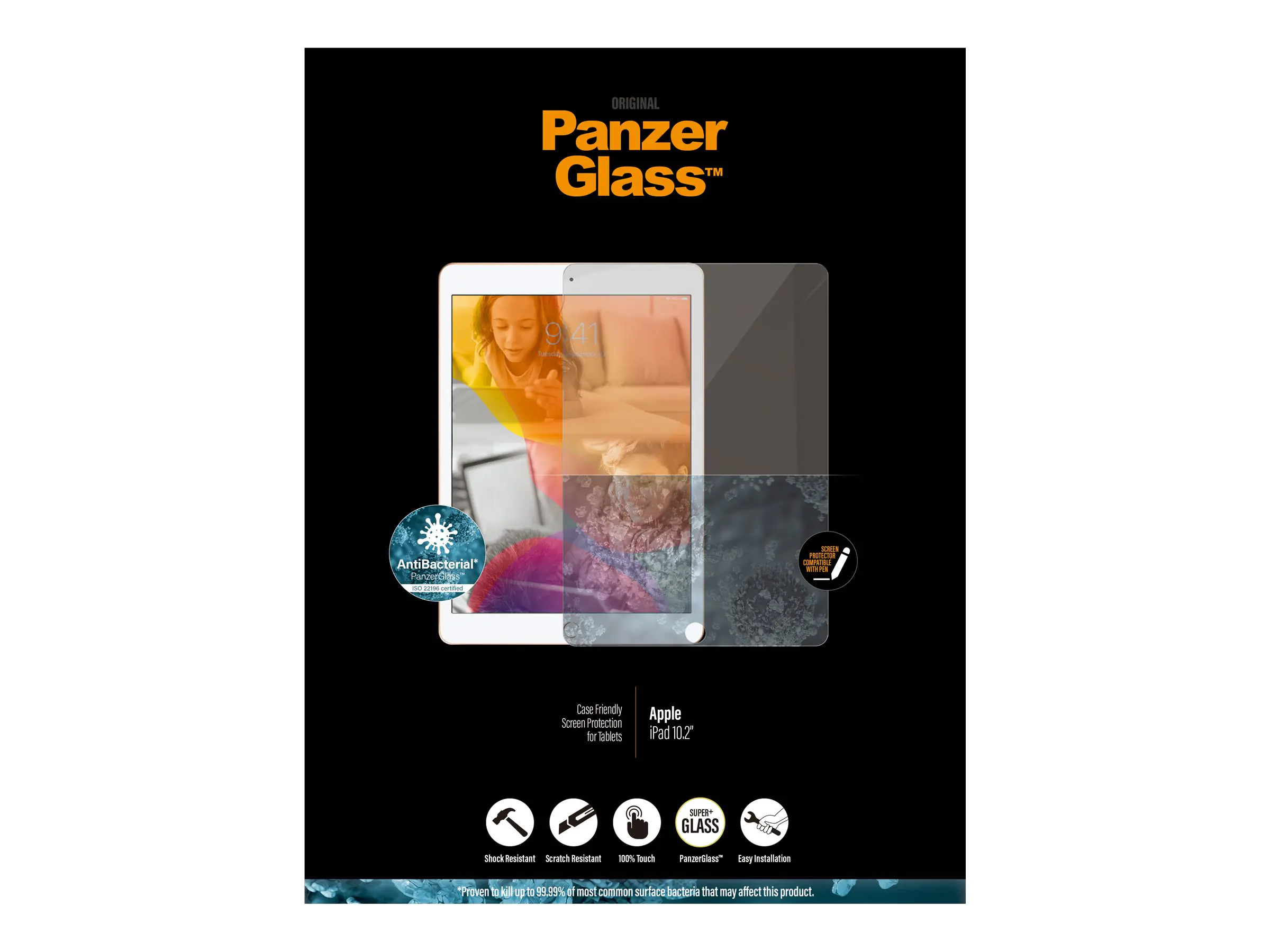 PanzerGlass - Bildschirmschutz für Tablet - Case-kompatibel - Glas - 10.2" - kristallklar - für Apple 10.2-inch iPad (7. Generation, 8. Generation, 9. Generation)