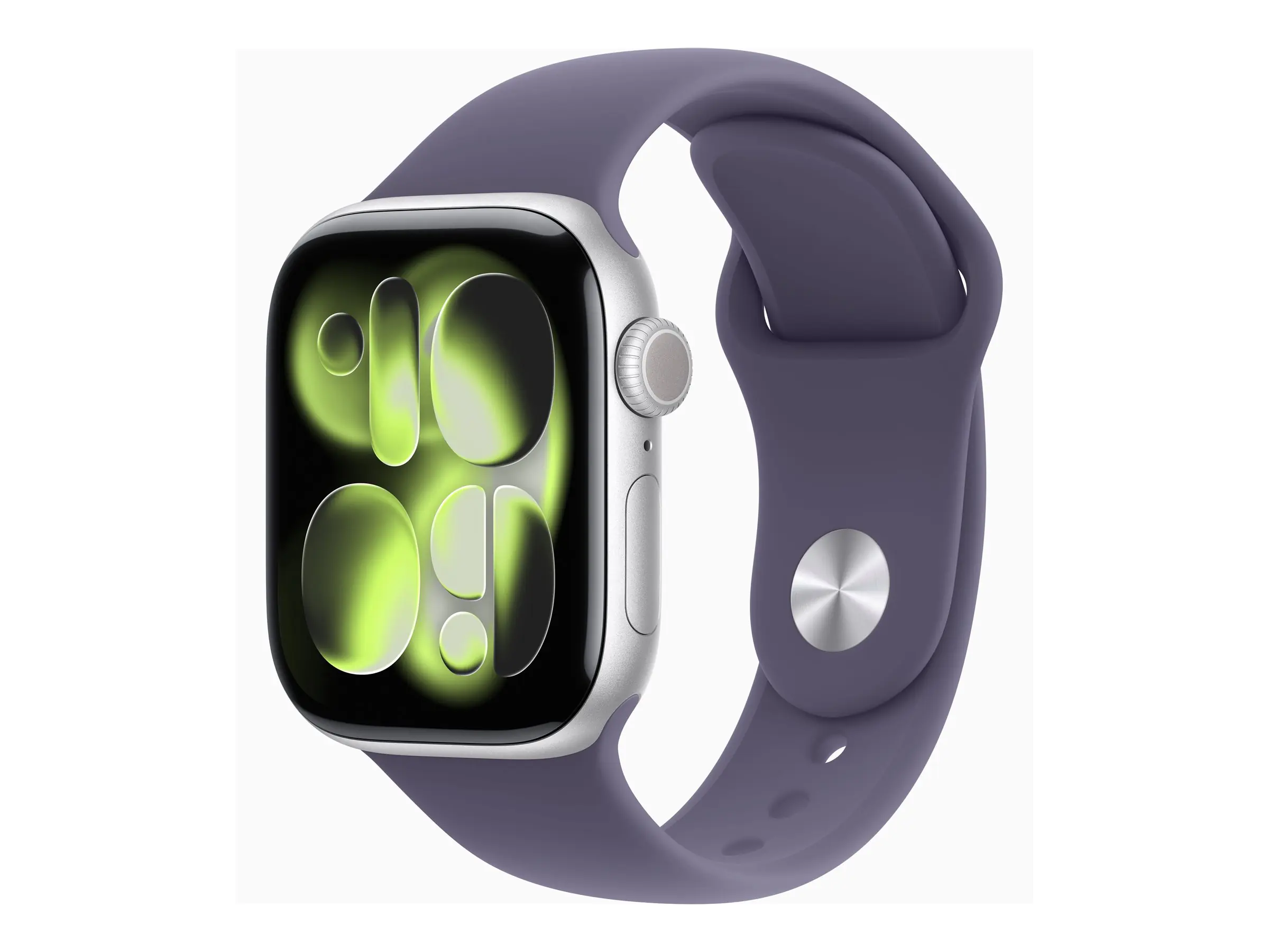 Apple Watch Series 11 (GPS + Cellular) - 42 mm - Aluminium, Silber - intelligente Uhr mit Sportband - Flouroelastomer - purple fog - Bandgröße: S/M - 64 GB - LTE, Wi-Fi 4, UWB, Bluetooth - 5G - 29.7 g