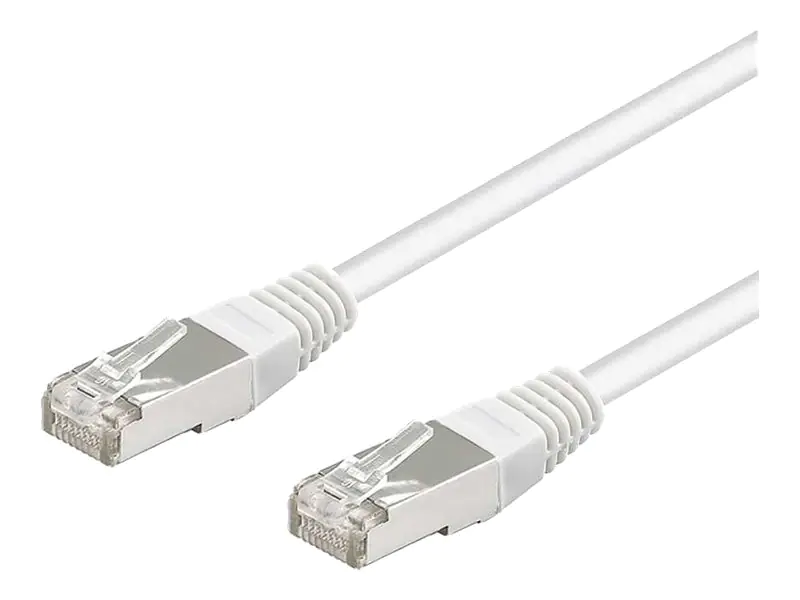 goobay - Netzwerkkabel - RJ-45 (M) zu RJ-45 (M) - 2 m - Foiled Unshielded Twisted Pair (F/UTP) - CAT 5e - geformt - weiß