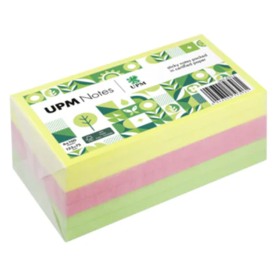 UPM Notes Haftnotiz Brillant 125 x 75 mm (B x H) je 2 x gelb, rosa, grün 100 Bl./Pack. 6 Block/Pack.