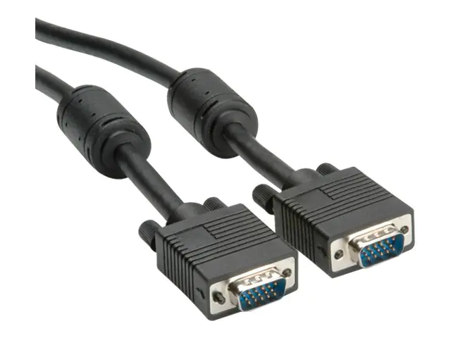 Roline - VGA-Kabel - HD-15 (VGA) (M) zu HD-15 (VGA) (M) - 15 m - Daumenschrauben - Schwarz