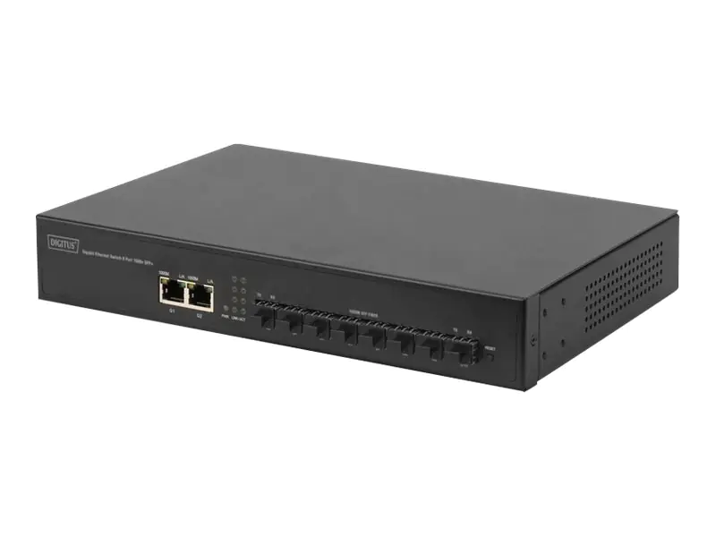 DIGITUS Gigabit Glasfaser Switch - 8-Port SFP 2-Port RJ45 - Uplink - DN-80116