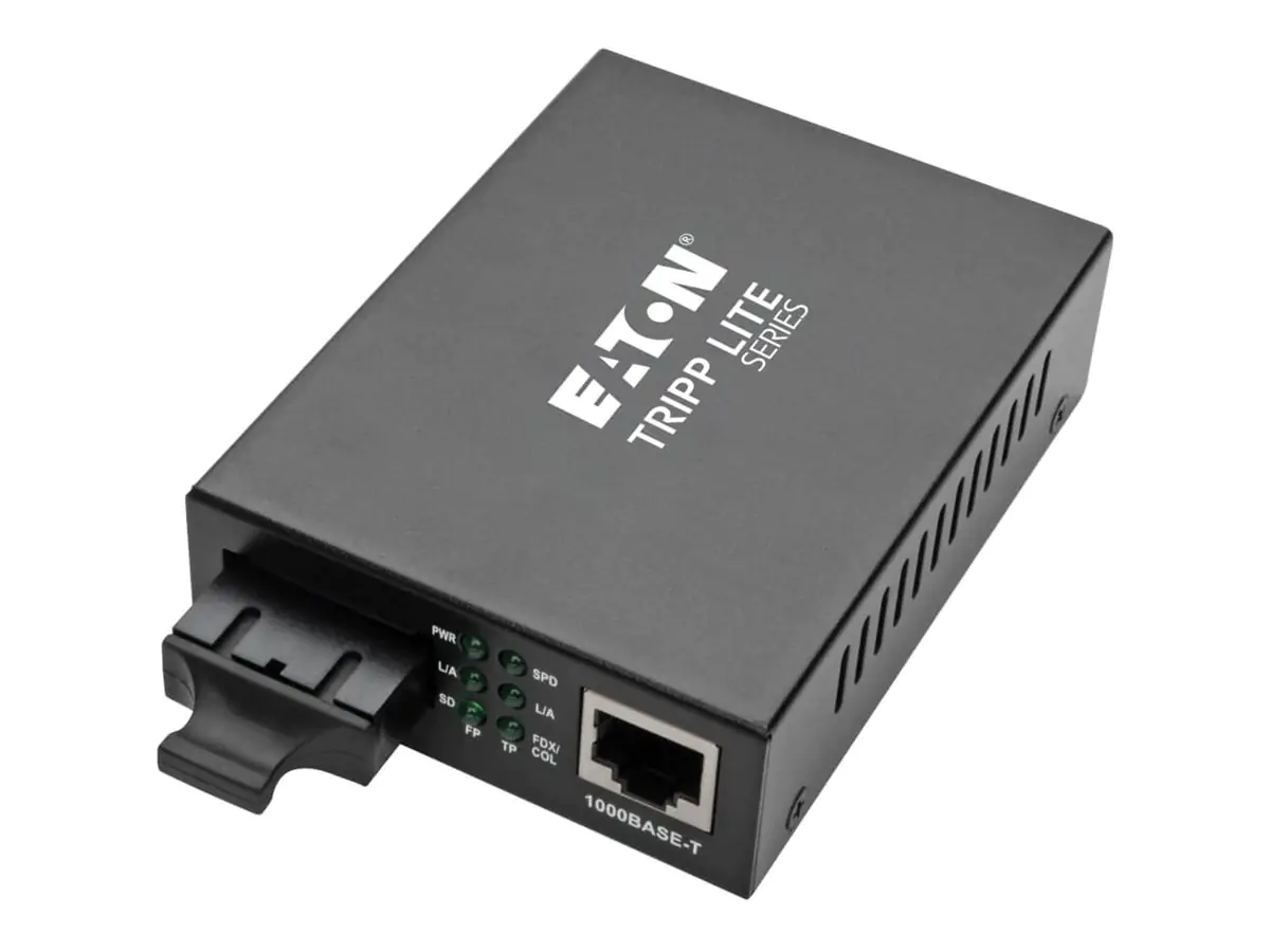Tripp Eaton Tripp Lite Series Gigabit Multimode Fiber to Ethernet Media Converter, 10/100/1000 SC, International Power Supply, 850 nm, 550 m (1,804 ft.) N785-INT-SC-MM