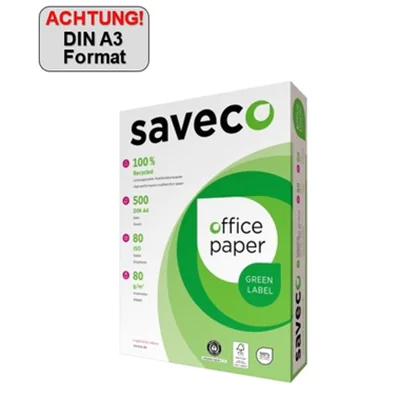 Saveco Kopierpapier Green Label DIN A3 80g/m² weiß 500 Bl./Pack.
