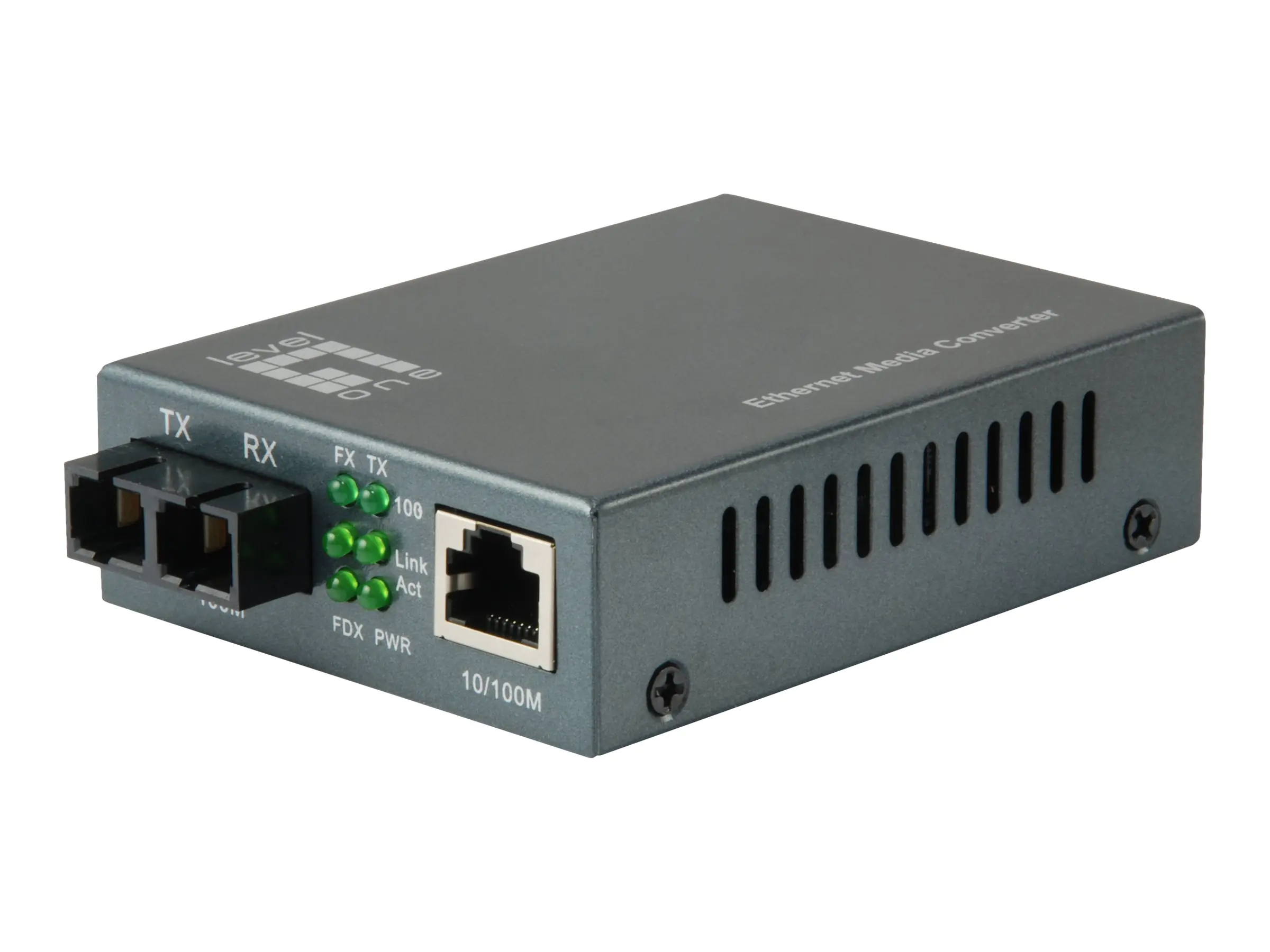 LevelOne FVT-1102 - Medienkonverter - 100Mb LAN - 10Base-T, 100Base-FX, 100Base-TX - RJ-45 / SC Single-Modus - bis zu 20 km - 1310 nm