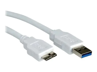VALUE - USB-Kabel - Micro-USB Typ B (M) zu USB Typ A (M) - USB 3.0 - 80 cm - geformt - weiß