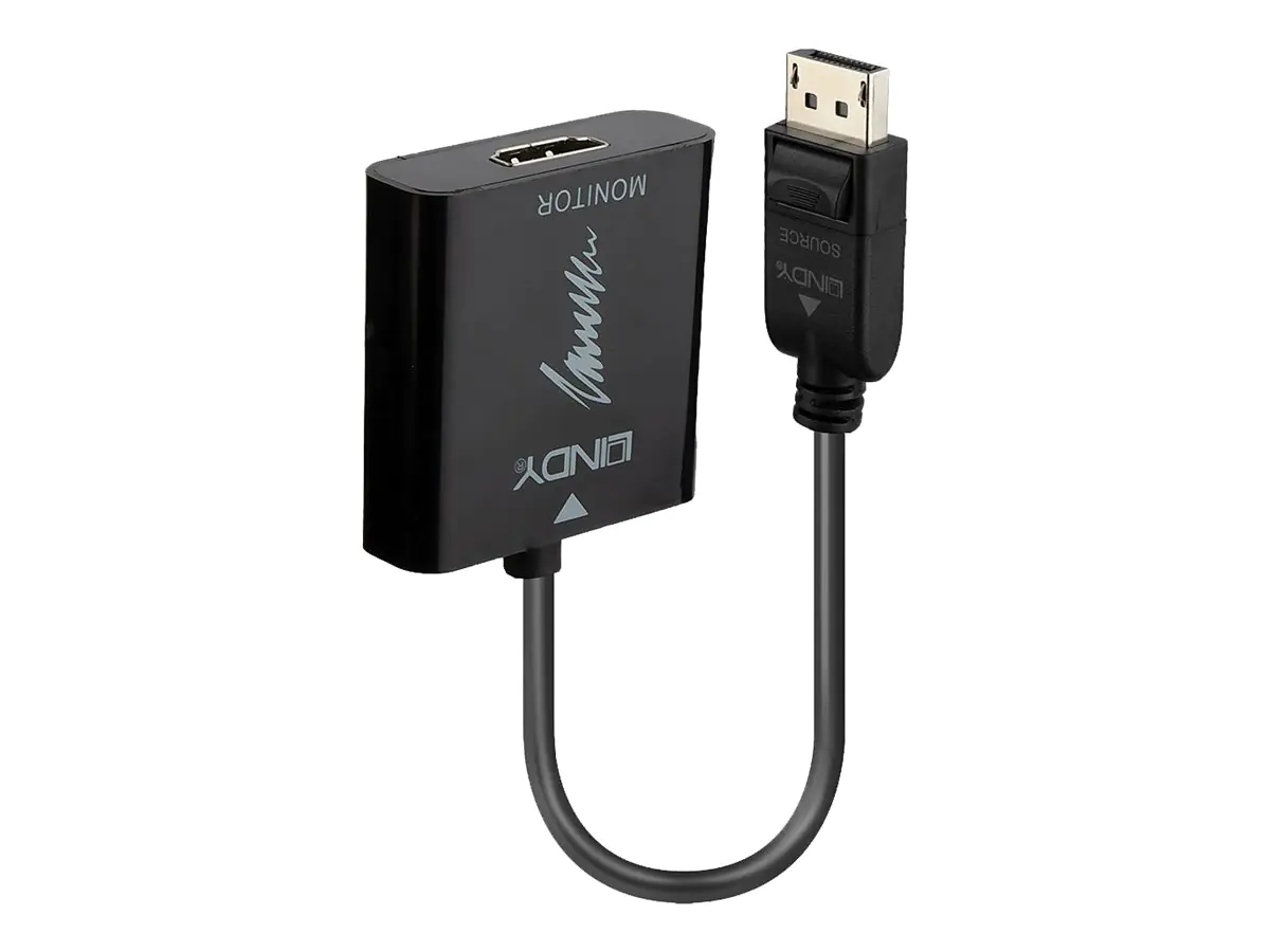 Lindy - Video- / Audio-Adapter - DisplayPort (M) bis HDMI (W) - Schwarz