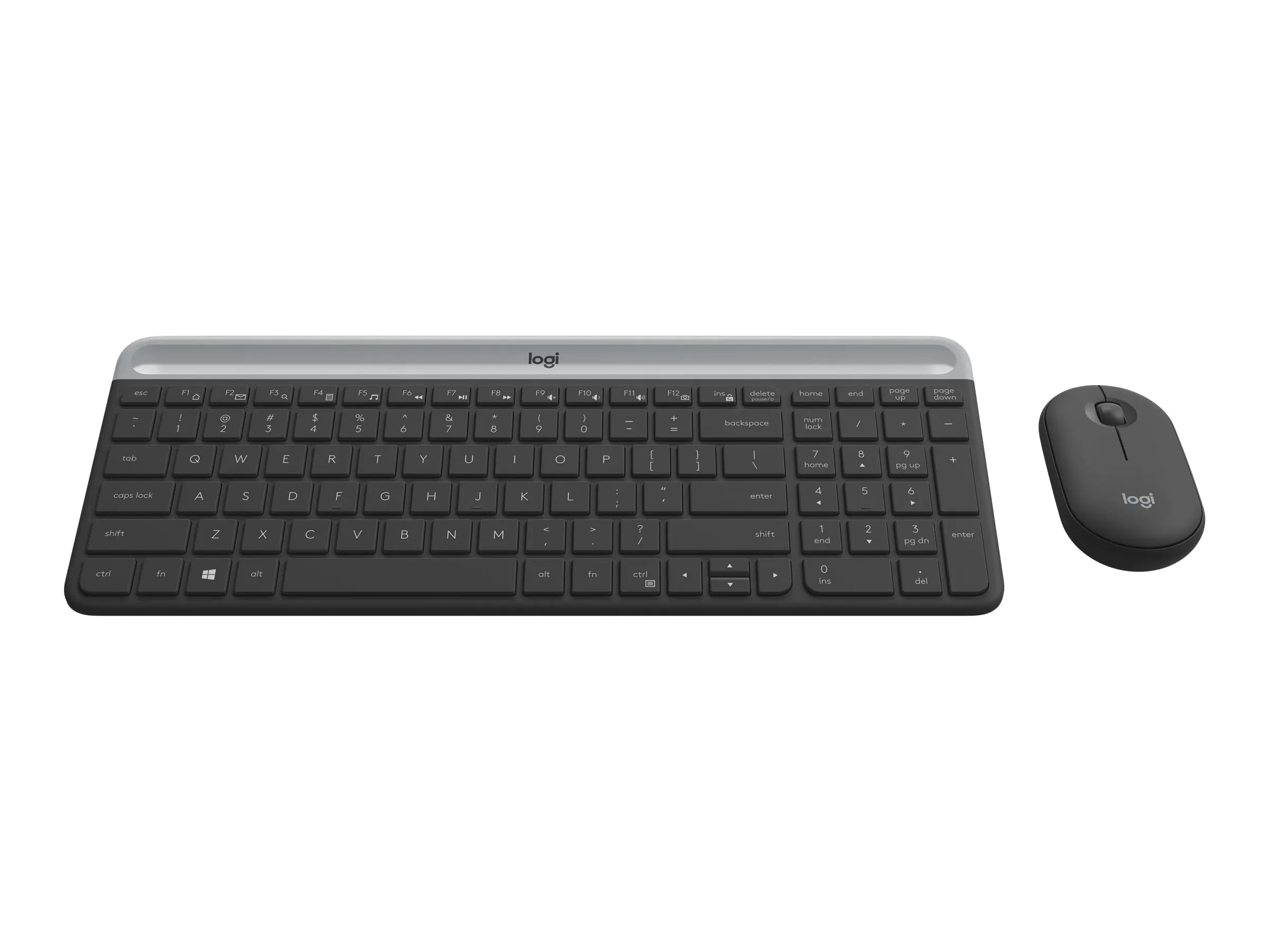 Logitech Slim Wireless Combo MK470 - Tastatur-und-Maus-Set - kabellos - 2.4 GHz - QWERTZ - Deutsch - Graphite