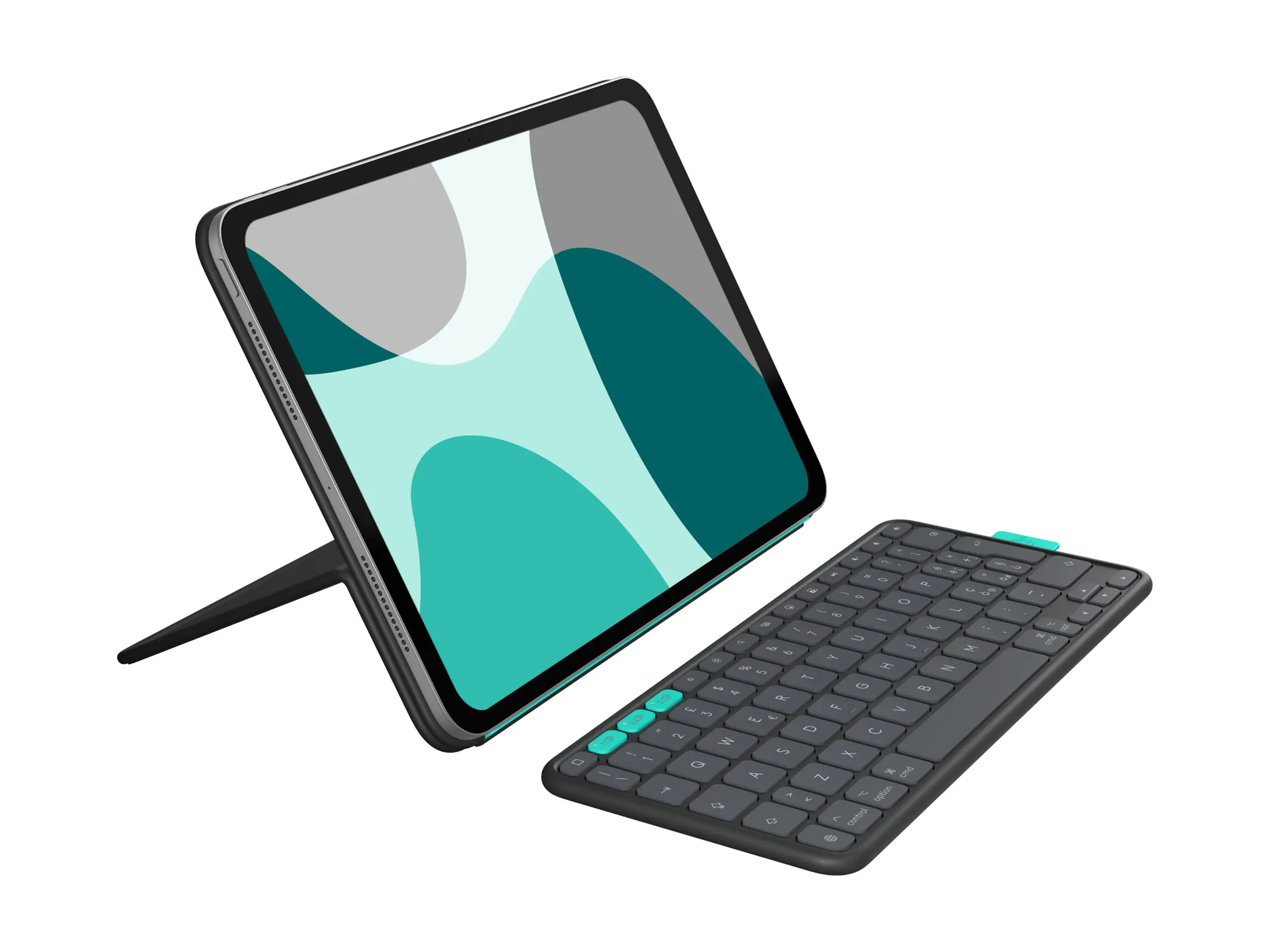 Logitech Flip Folio - Tastatur und Foliohülle - full size - kabellos - Bluetooth 5.1 LE - QWERTZ - Deutsch - Graphite