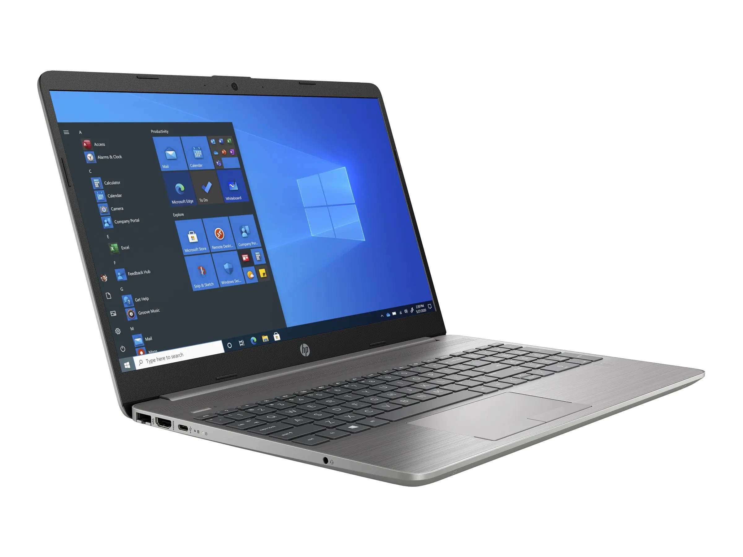 HP 255 G8 Notebook - AMD Ryzen 5 5500U / 2.1 GHz - Win 10 Pro 64-Bit - Radeon Graphics - 8 GB RAM - 256 GB SSD NVMe, HP Value - 39.6 cm (15.6") IPS 1920 x 1080 (Full HD) - Wi-Fi 6 - Asteriod silberfarben - kbd: Deutsch